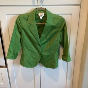 Talbots Green Cropped Blazer